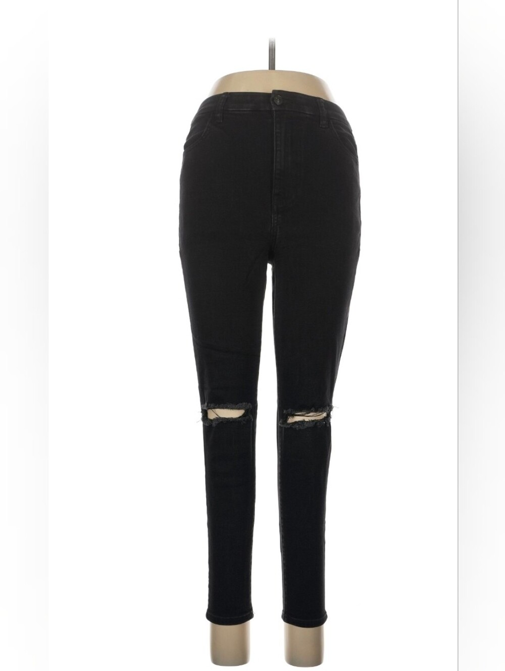 American Eagle Outfitters Black High-Rise Distressed Skinny Jeans - Women 10sht